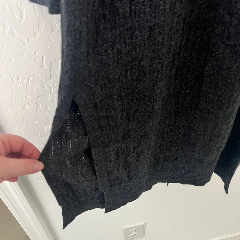 Megan Park Merino Wool Long Cardigan Duster Sweater Dress Gray Boutique Designer - Picture 4 of 8